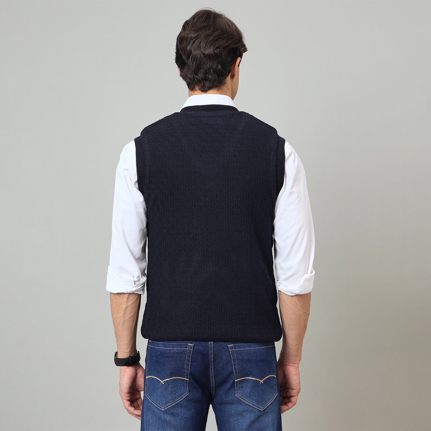 Duke Urban Men V Neck Sleeveless Reversible Sweater (SDS2293)