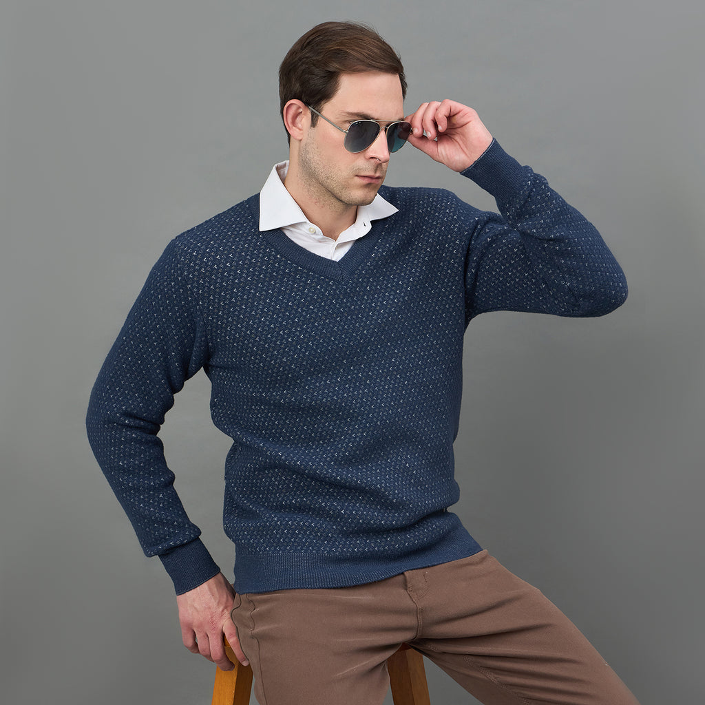 Duke Urban Men Full Sleeve V Neck Regular Sweater (SDS2403)