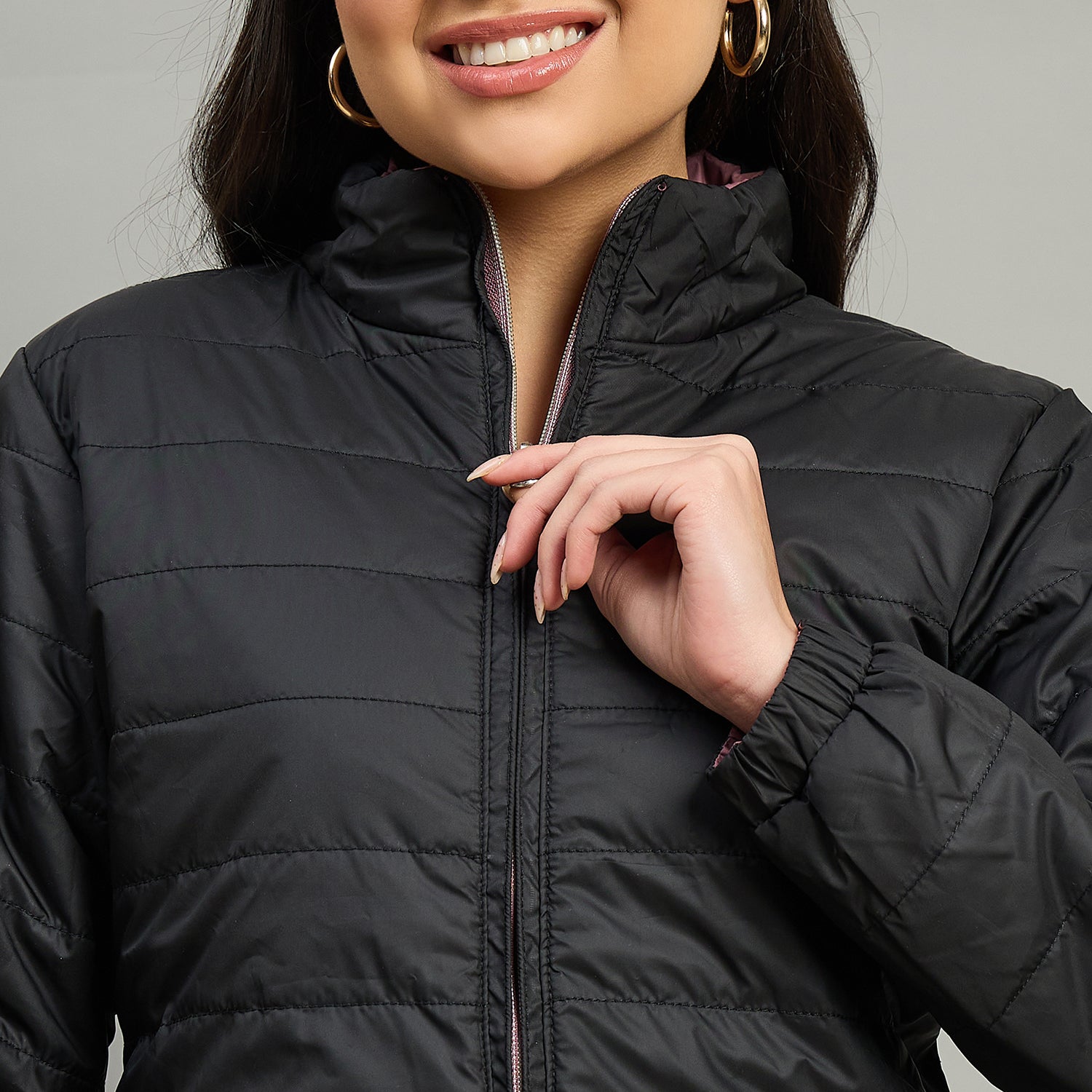 Duke Urban Women High Neck Full Sleeve Reversible Regular Jacket (SDZ2121)