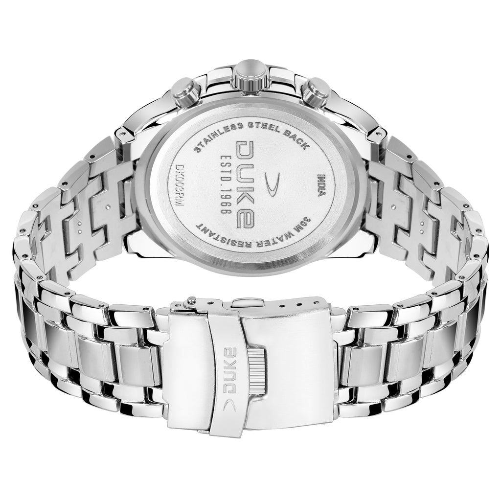 Duke Chronograph Men Watch with Stylish Stainless Steel Silver Dial (DK4012CRM02C)