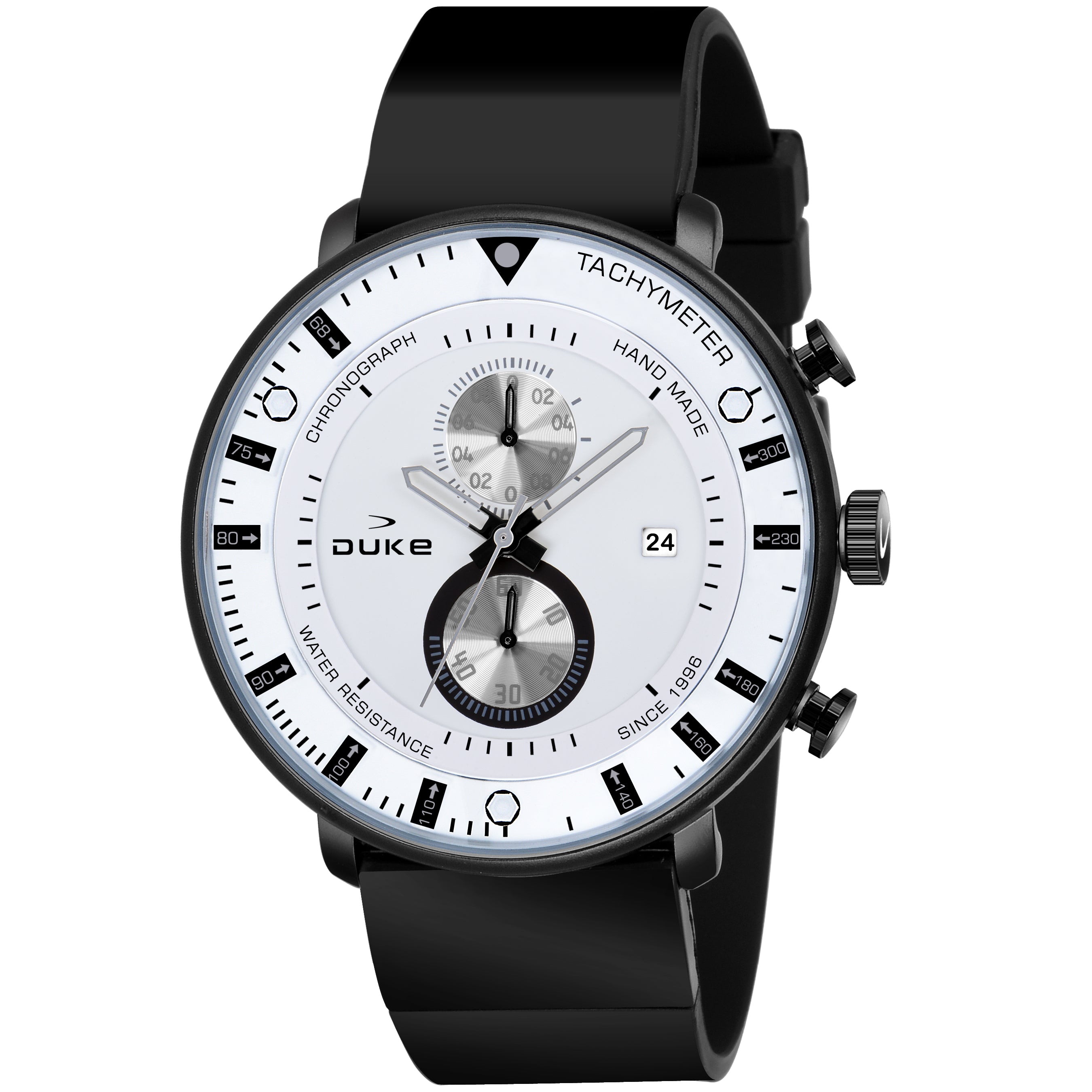 Duke Chronograph Men Watch Stylish PU Leather Strap White Dial (DK4015CRM02C)