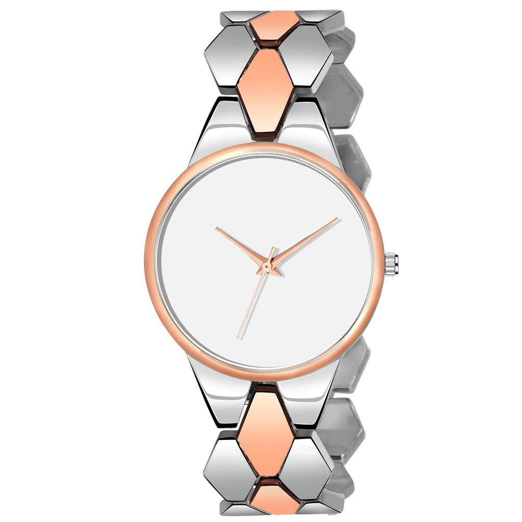 Duke Stylish Analog Silver Metal Strap Wrist Watch for Women (DK7002RW