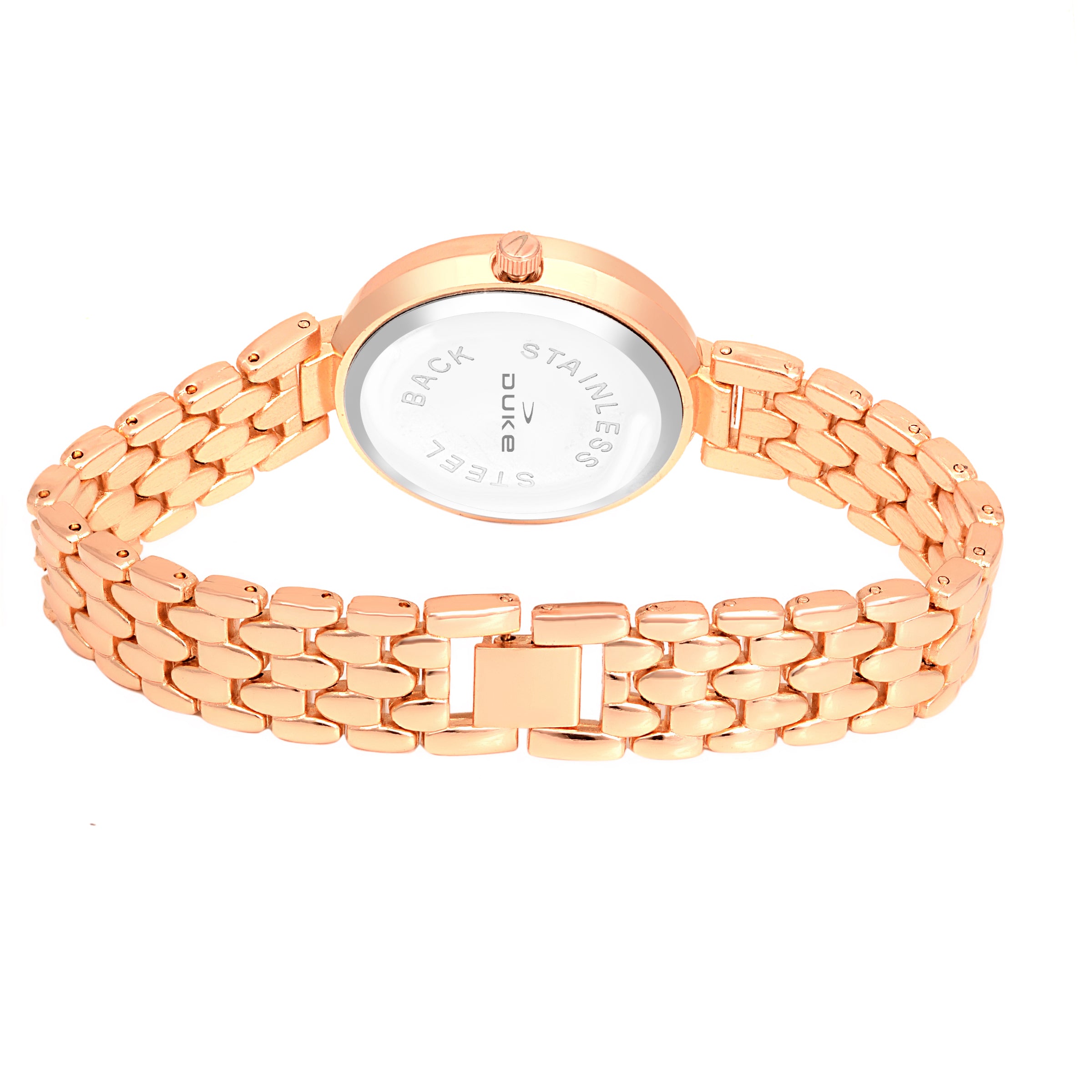 Duke Women Analog Studded Dial Metal Bracelet Strap Wrist Watch (DK7003RW02C)