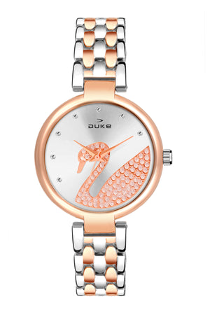 Duke Women Metal Strap Analog Silver Wrist Watch (DK7010RW02C)
