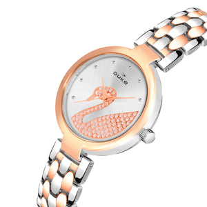 Duke Women Metal Strap Analog Silver Wrist Watch (DK7010RW02C)