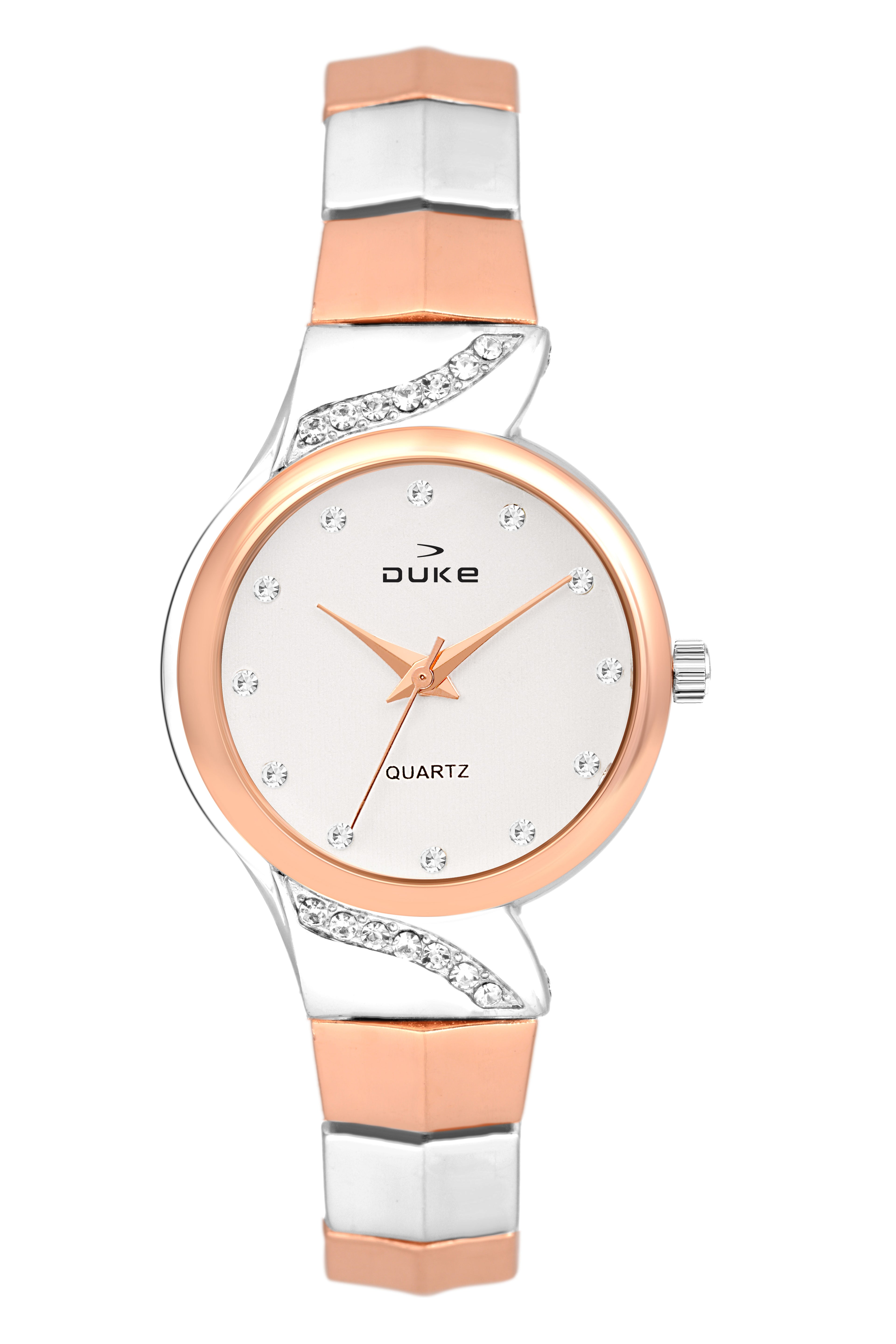 Duke Analogue Round Silver Dial Women Watch (DK7012RW02C)