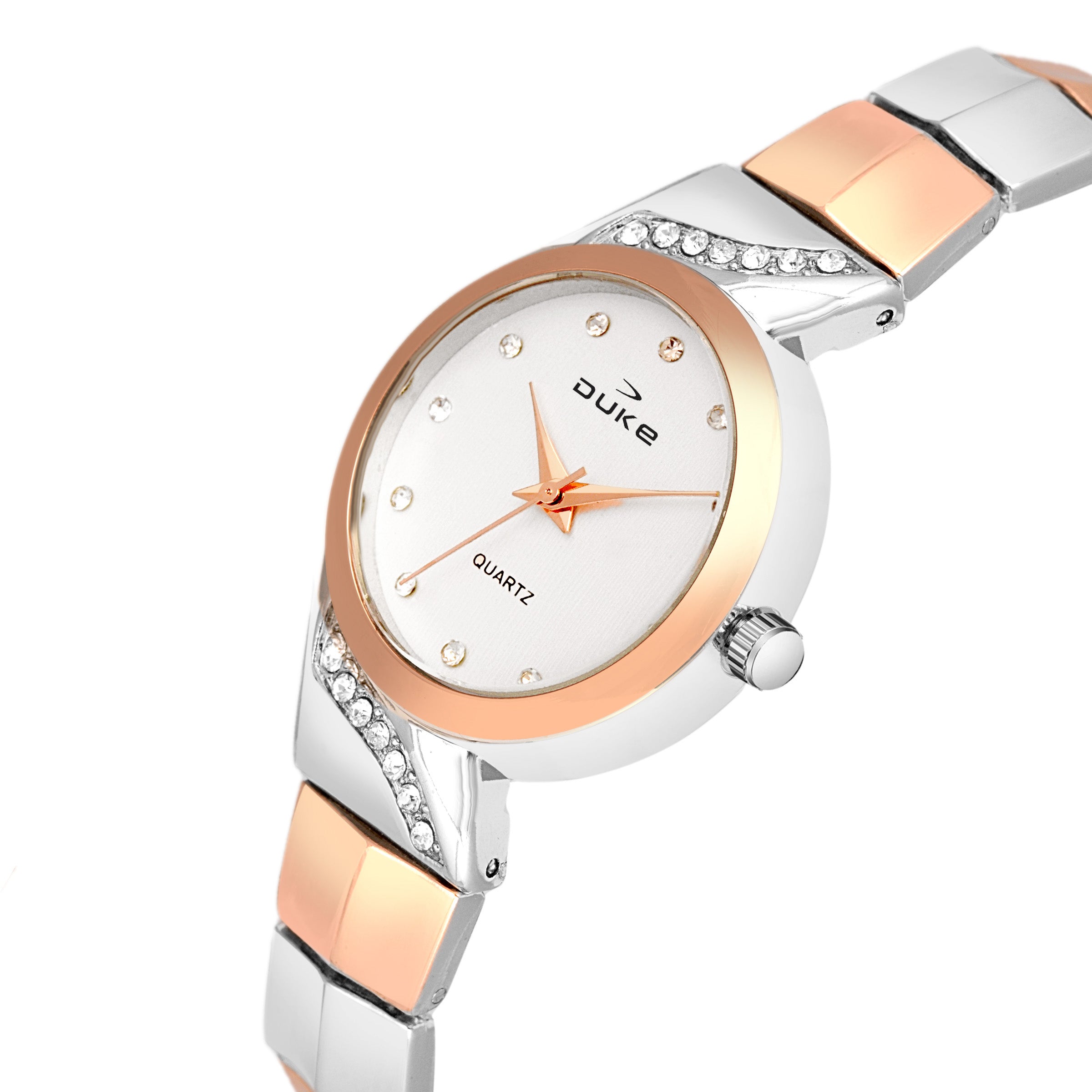 Duke Analogue Round Silver Dial Women Watch (DK7012RW02C)