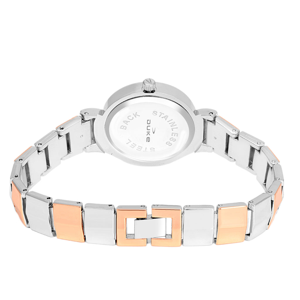 Duke Analogue Round Silver Dial Women Watch (DK7012RW02C)