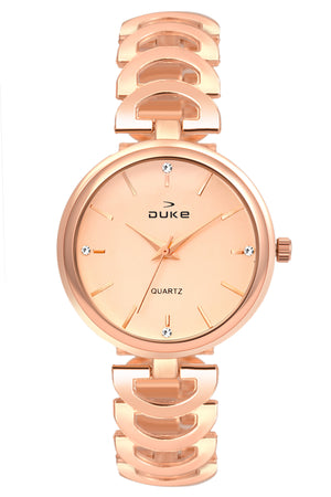 Duke Analouge Round Rose Gold Dial Women Watch (DK7013RW02C)