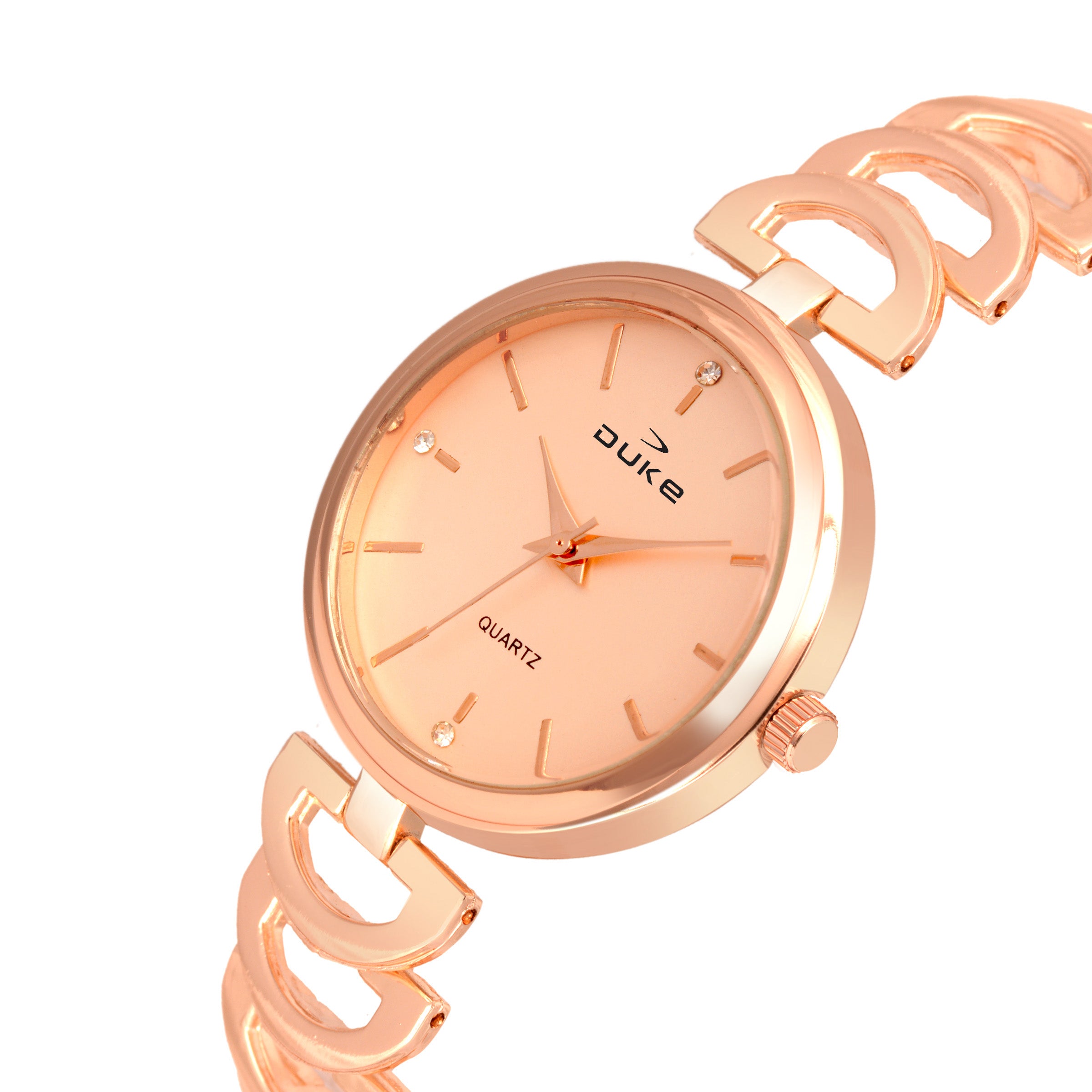 Duke Analouge Round Rose Gold Dial Women Watch (DK7013RW02C)