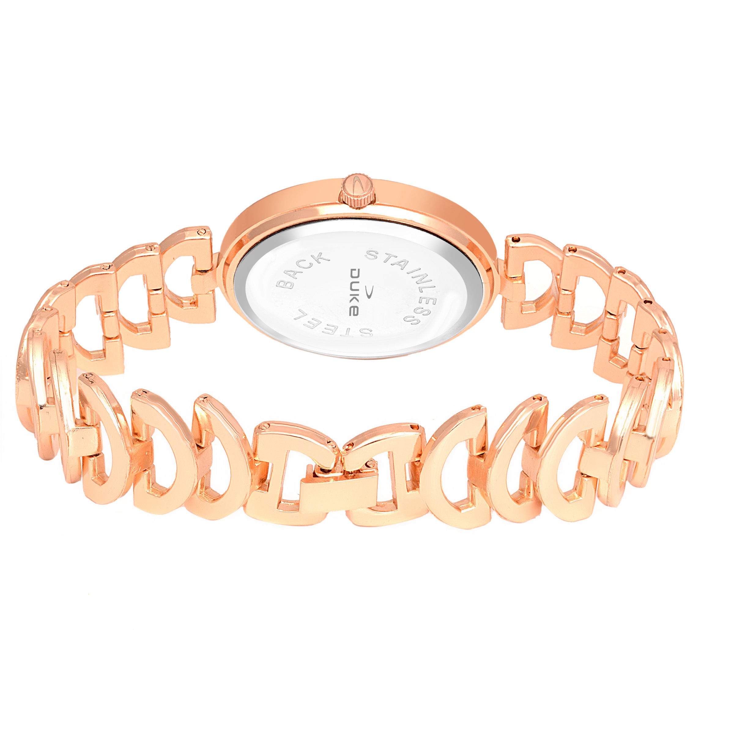 Duke Analouge Round Rose Gold Dial Women Watch (DK7013RW02C)