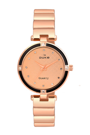 Duke Round Dial Stainless Steel Bracelet Chain Wrist Watch for Women (DK7015RW02C)