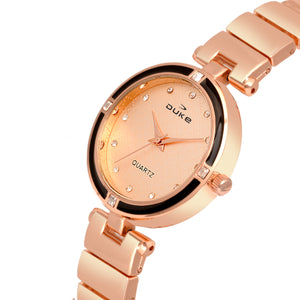Duke Round Dial Stainless Steel Bracelet Chain Wrist Watch for Women (DK7015RW02C)