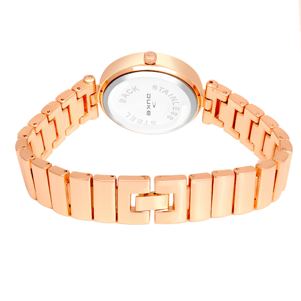 Duke Round Dial Stainless Steel Bracelet Chain Wrist Watch for Women (DK7015RW02C)