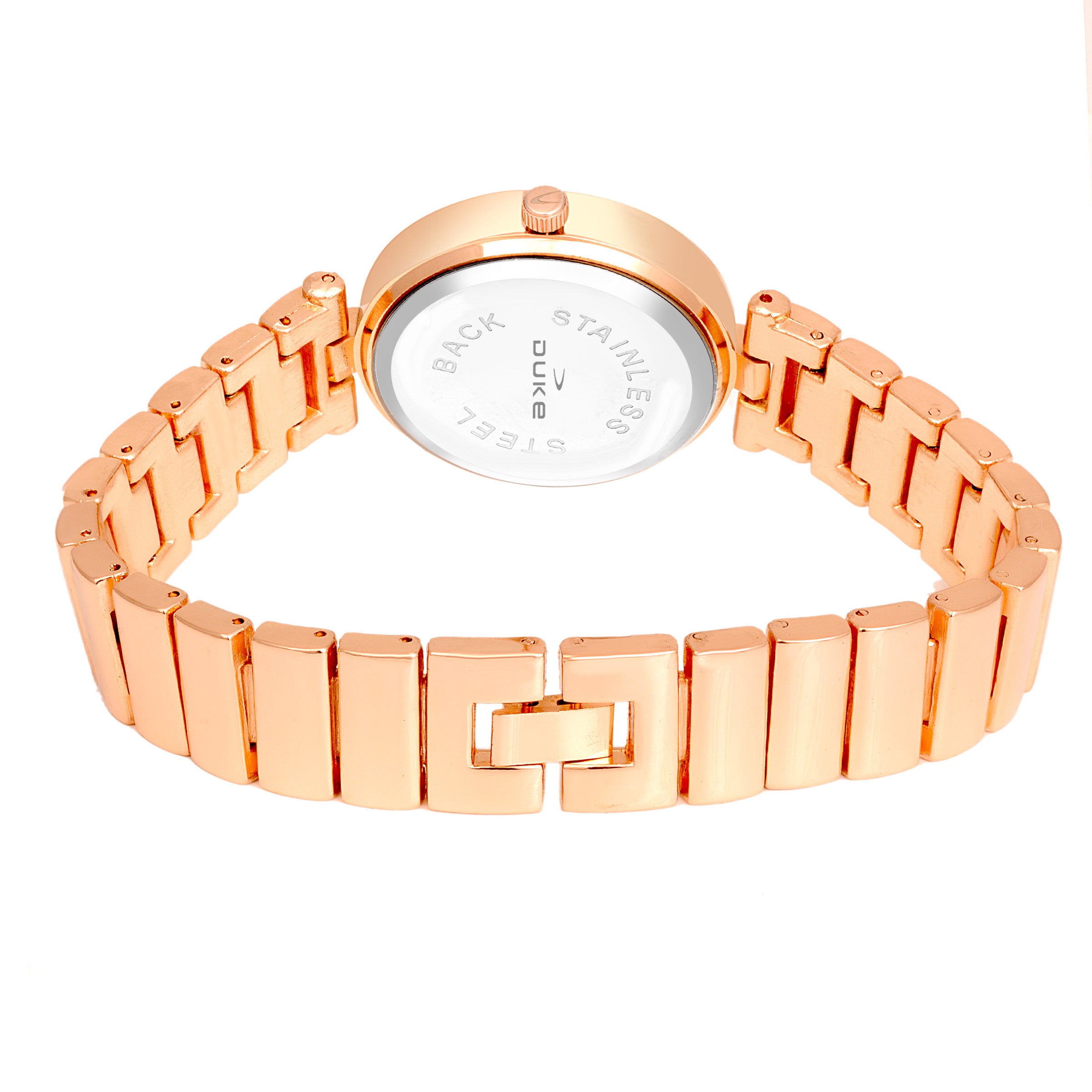 Duke Round Dial Stainless Steel Bracelet Chain Wrist Watch for Women (DK7015RW02C)