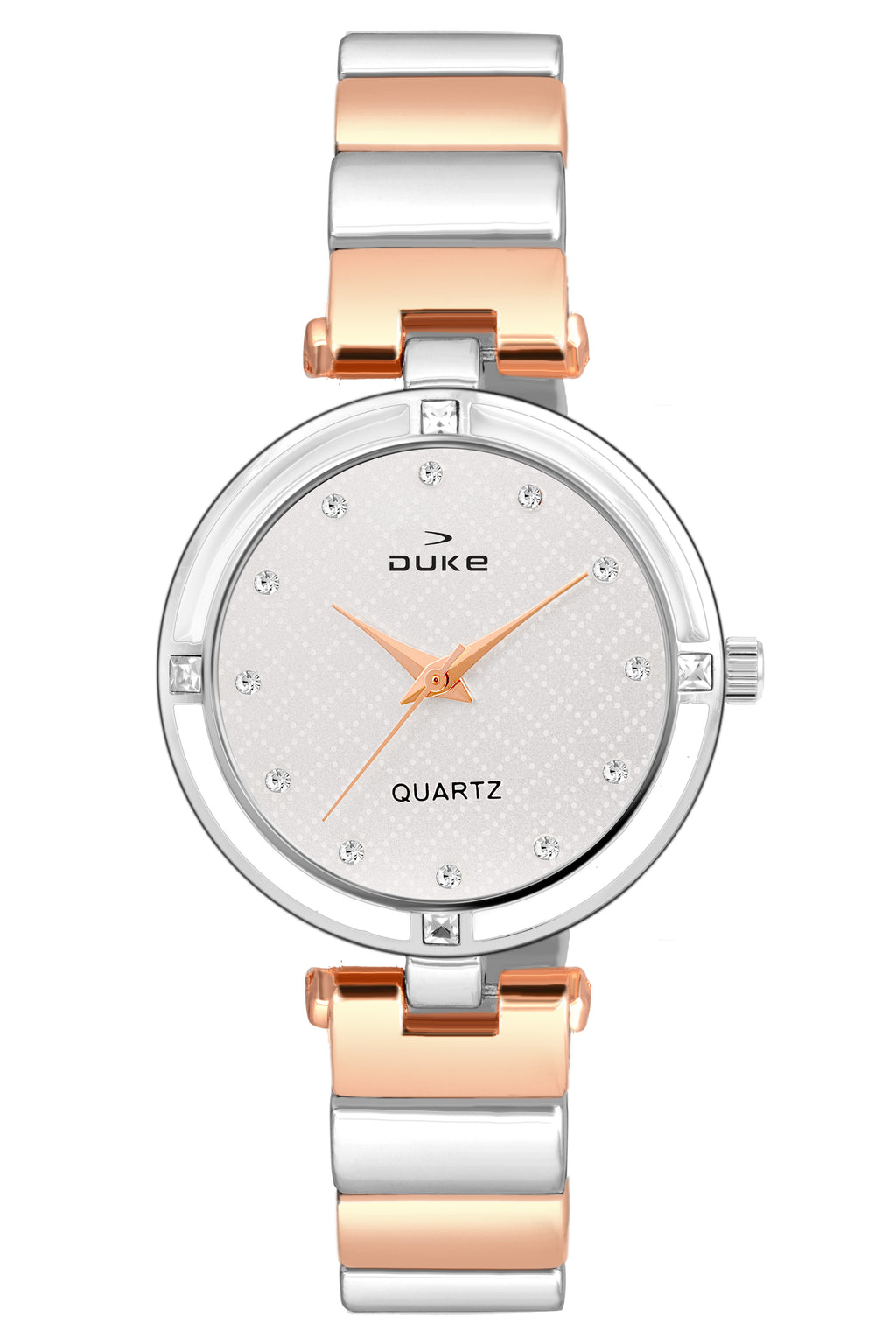 Duke Round Dial Stainless Steel Bracelet Chain Wrist Watch for Women (DK7016RW02C)