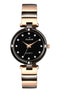 Duke Analogue Black And Rose Gold Fancy Dial Metal Strap Women Wrist Watch (DK7018RW02C)