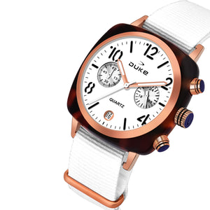 Duke Stylish Square Dial Nylon Strap Chronograph Wrist Watch for Women (DK9001CRW01S)