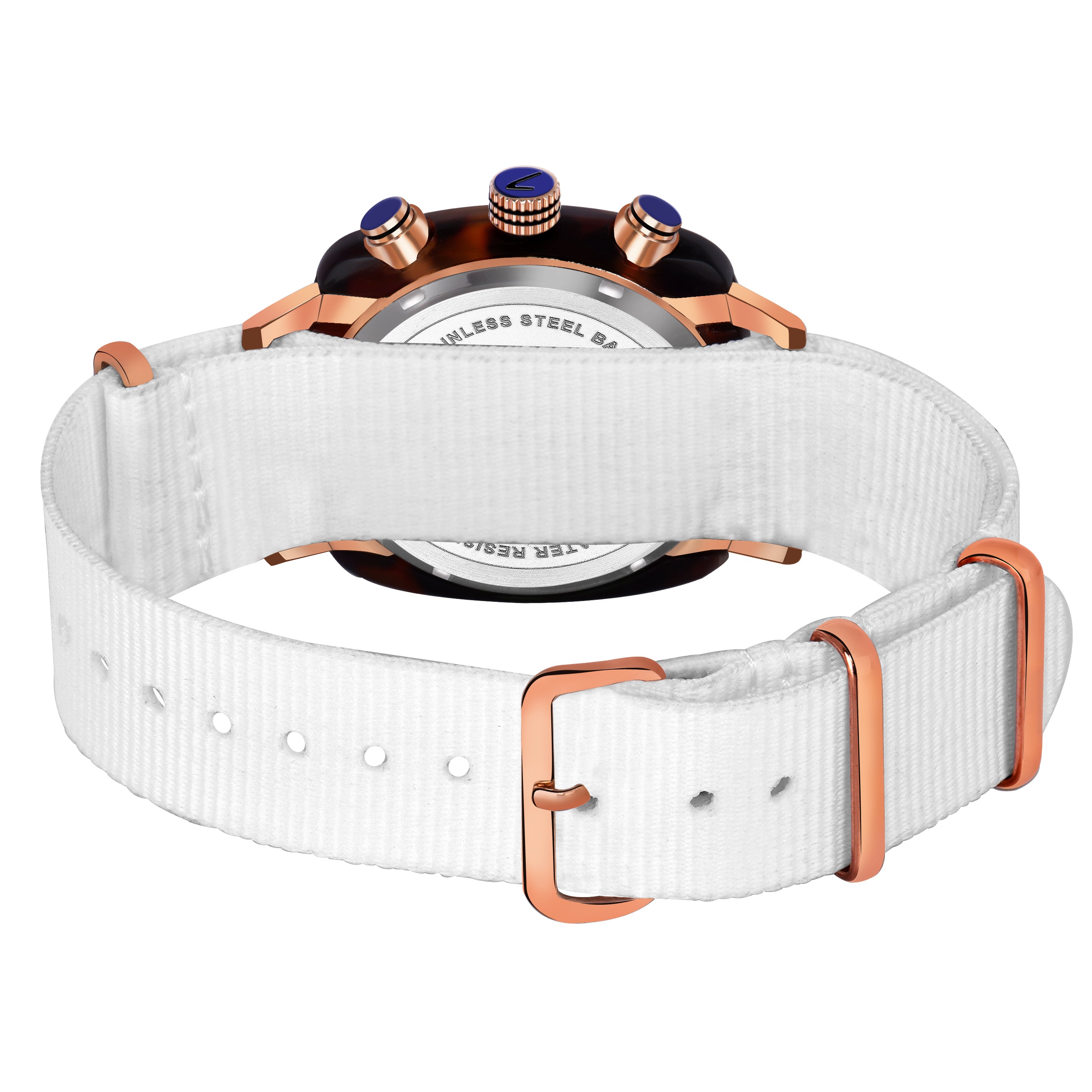 Duke Stylish Square Dial Nylon Strap Chronograph Wrist Watch for Women (DK9001CRW01S)