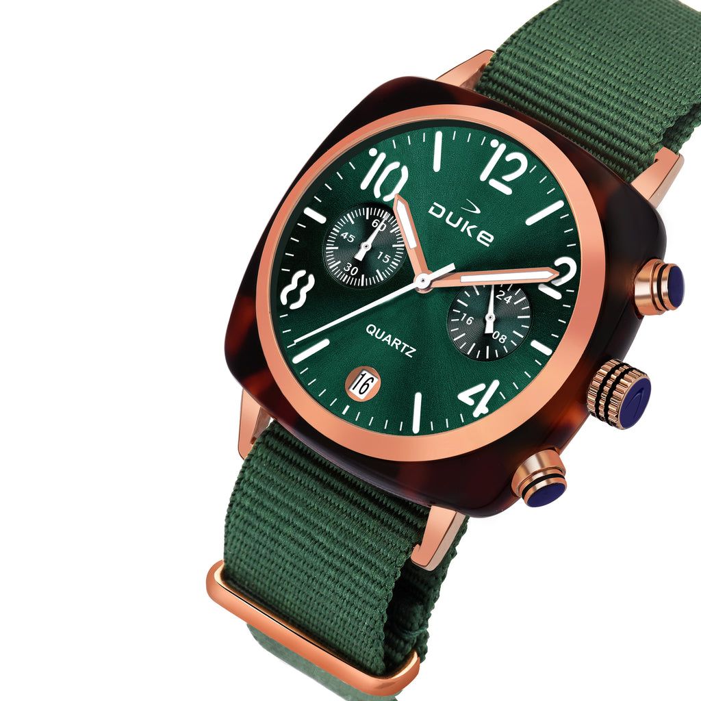 Duke Stylish Square Dial Nylon Strap Chronograph Wrist Watch For Women (DK9002CRW01S)