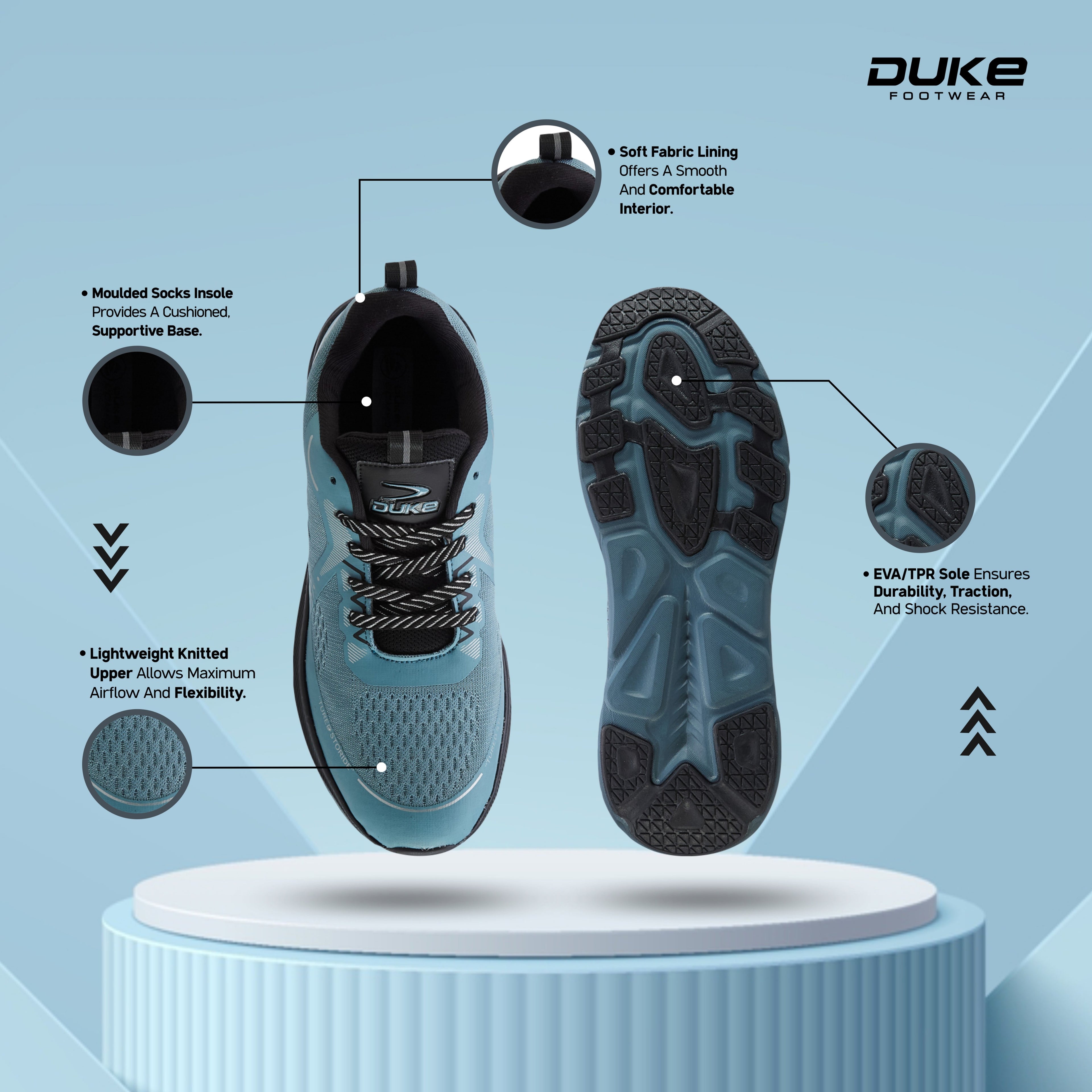 Duke Men's Turborun Sports Shoes (FWOL2122)
