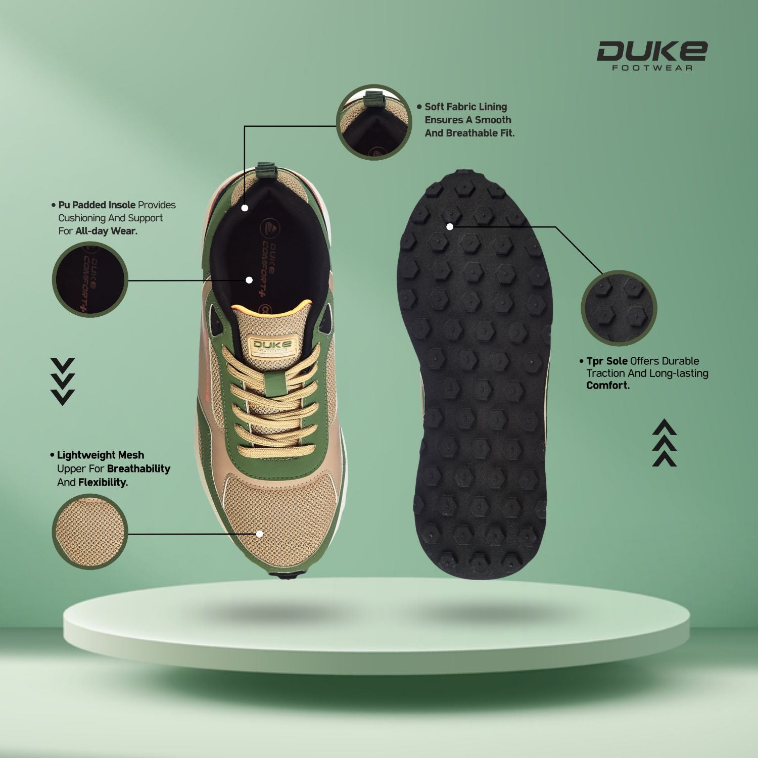 Duke Men's Griplock Sports Shoes (FWOL2126)