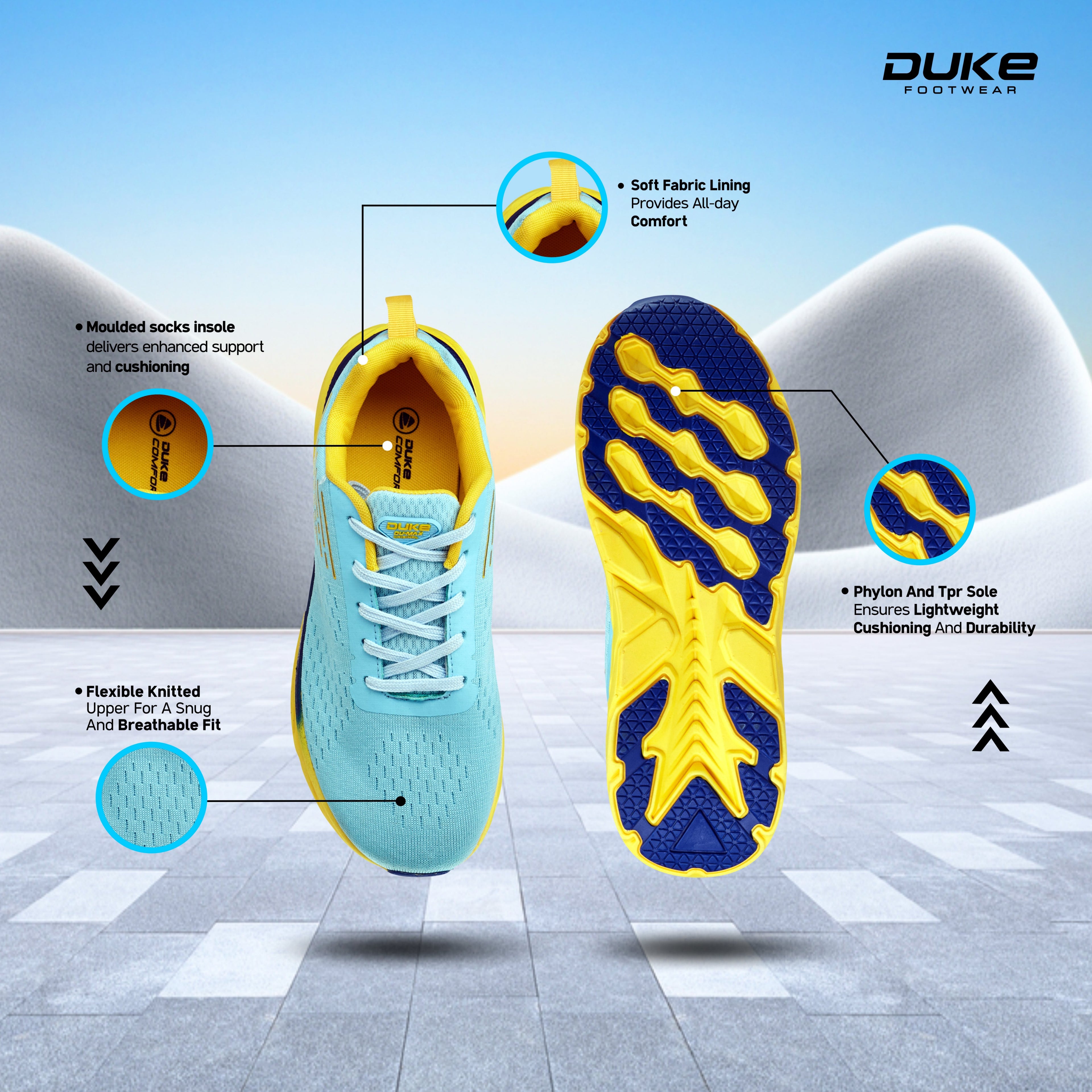 Duke Men's Pulse Runner Sports Shoes (FWOL2136)