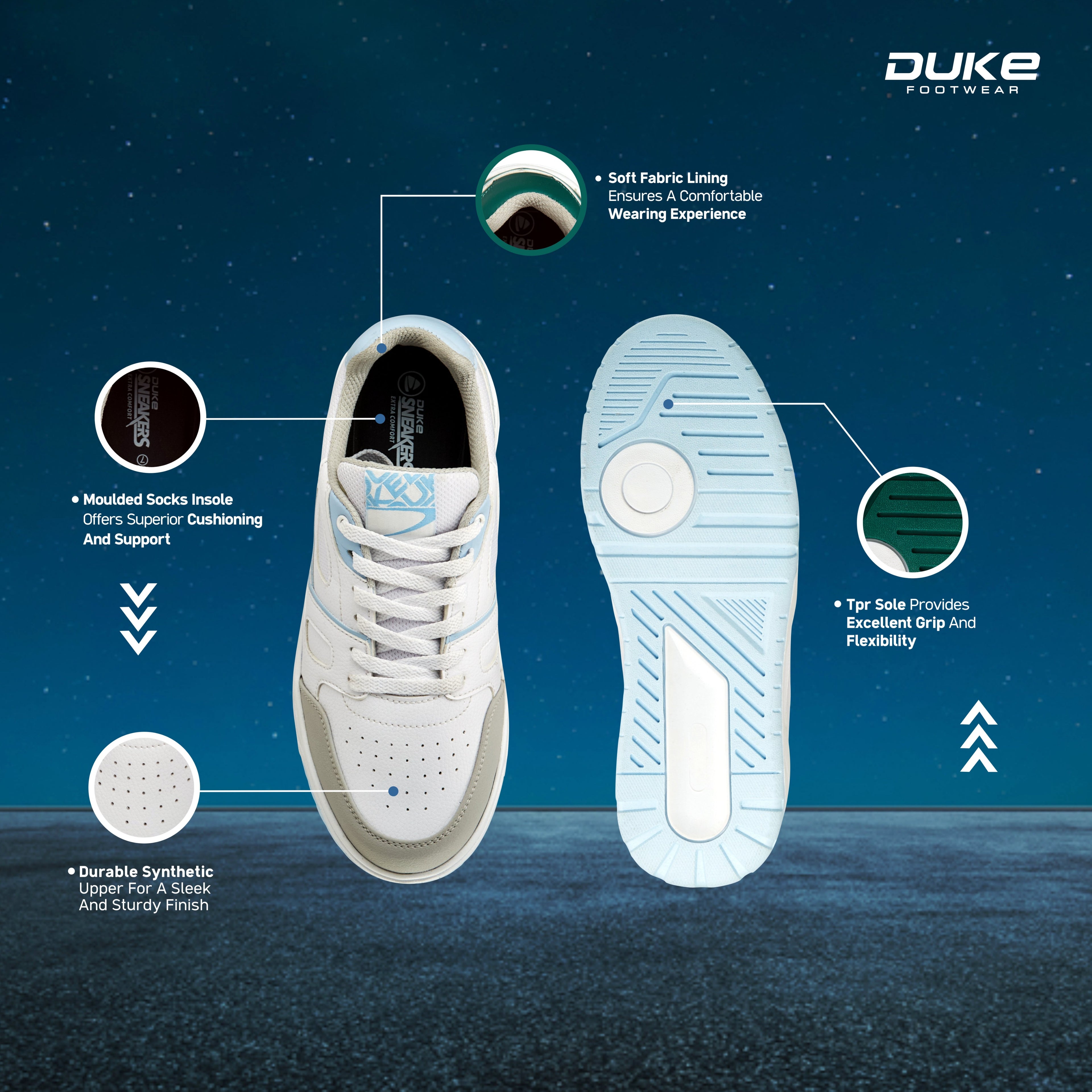 Duke Men's Ace Retro Sneakers  (FWOL2554)