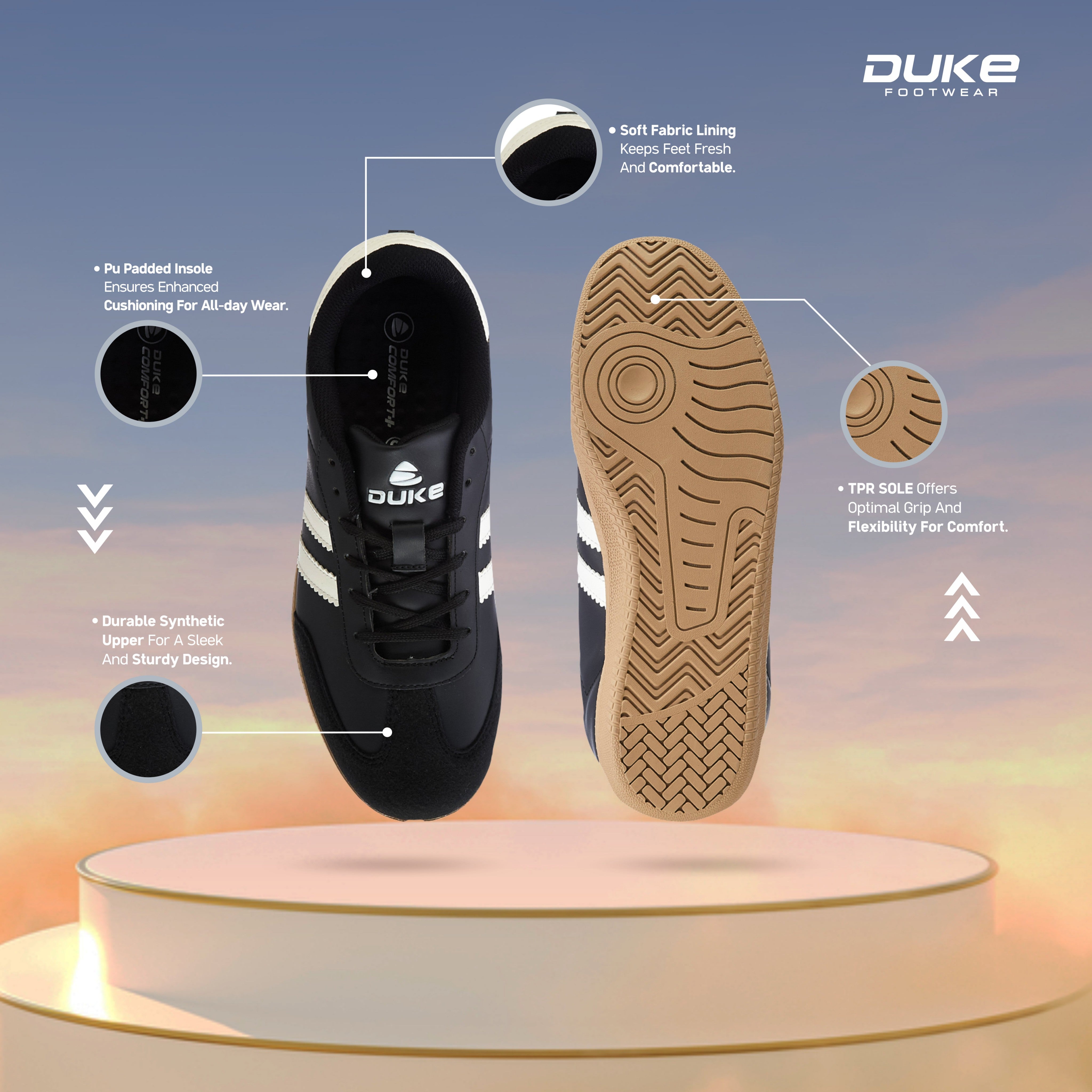 レオ　デュークス Duke Men's Streetstripe Sneakers (FWOL2567)