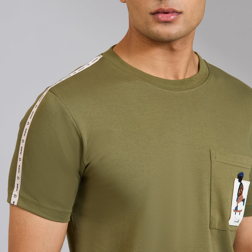 Duke Men Half Sleeve Cotton Smart Fit Casual T-shirt (LF6087A)