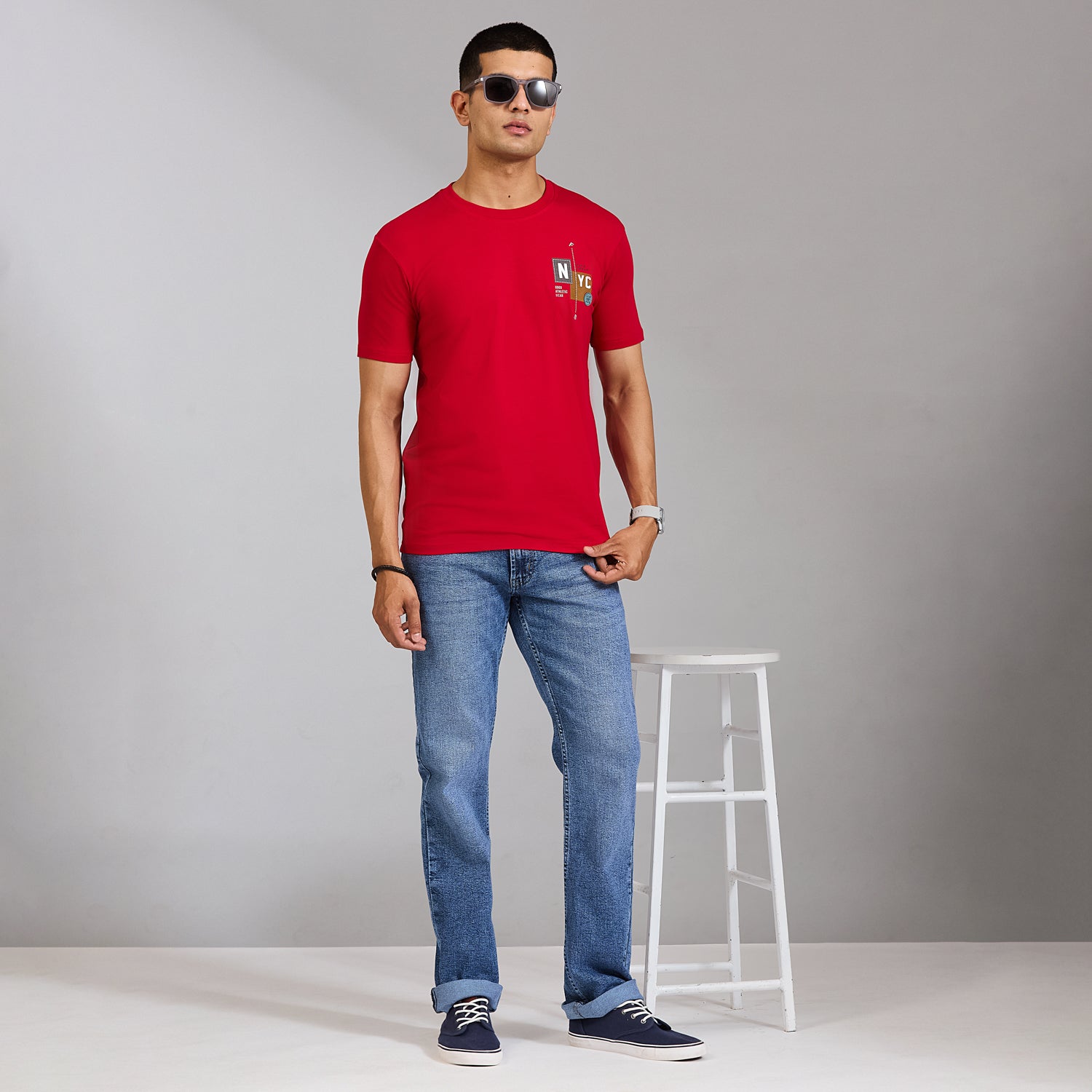 Duke Men Half Sleeve Cotton Smart Fit Casual T-shirt (LF7795)
