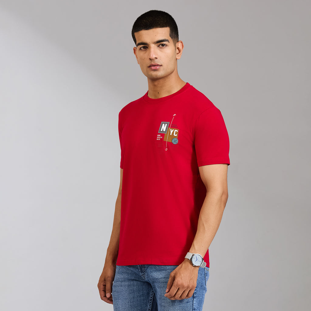 Duke Men Half Sleeve Cotton Smart Fit Casual T-shirt (LF7795)