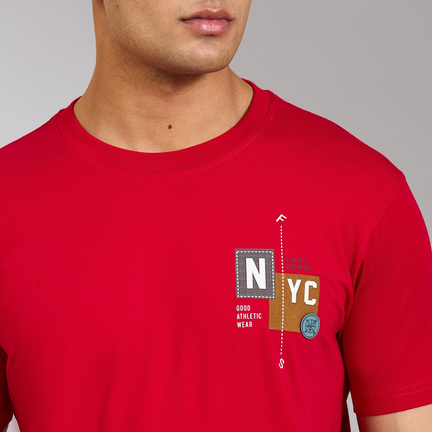 Duke Men Half Sleeve Cotton Smart Fit Casual T-shirt (LF7795)
