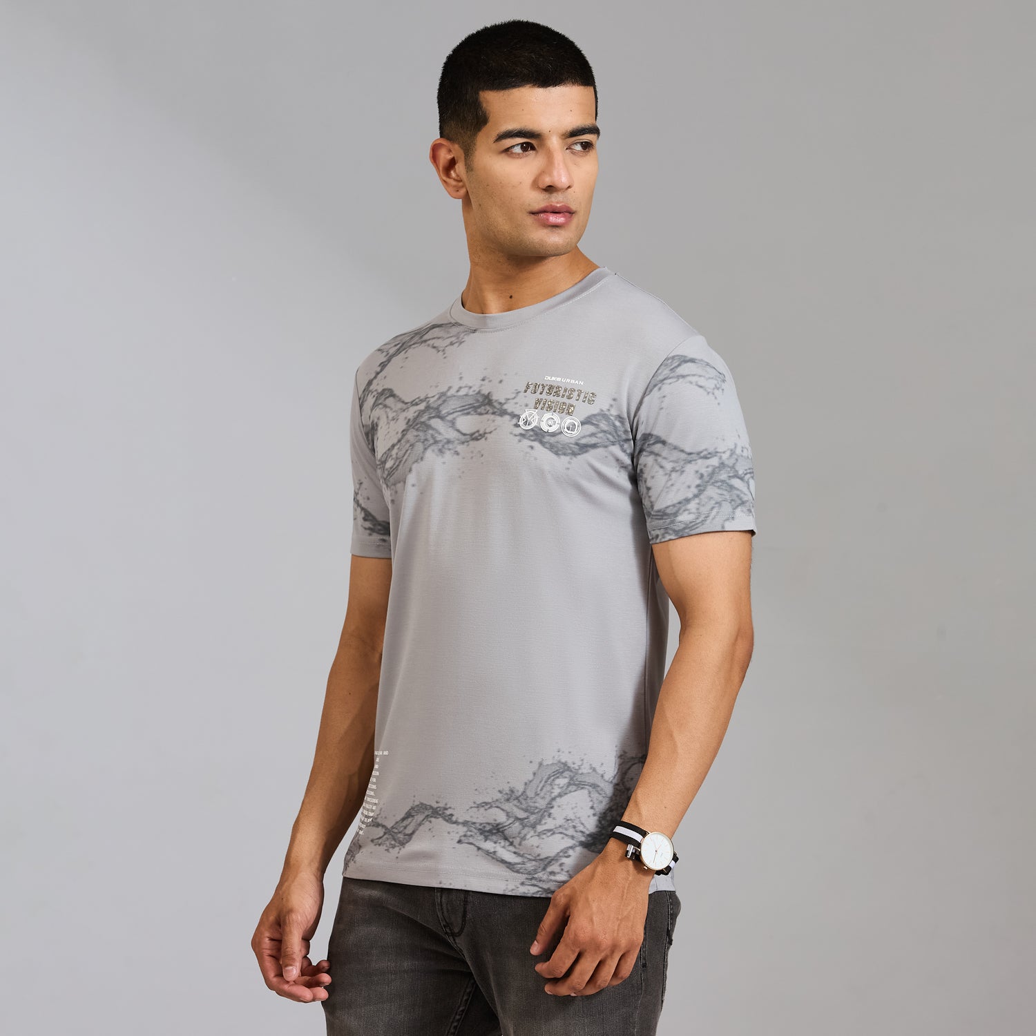 Duke Men Half Sleeve Cotton Smart Fit Casual T-shirt (LF7802)