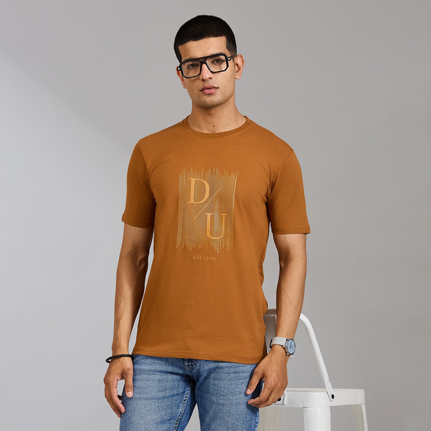 Duke Urban Men Half Sleeve Cotton Smart Fit Casual T-shirt (LF7803)