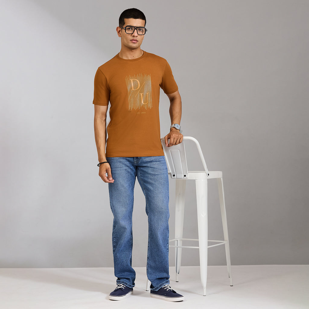 Duke Urban Men Half Sleeve Cotton Smart Fit Casual T-shirt (LF7803)