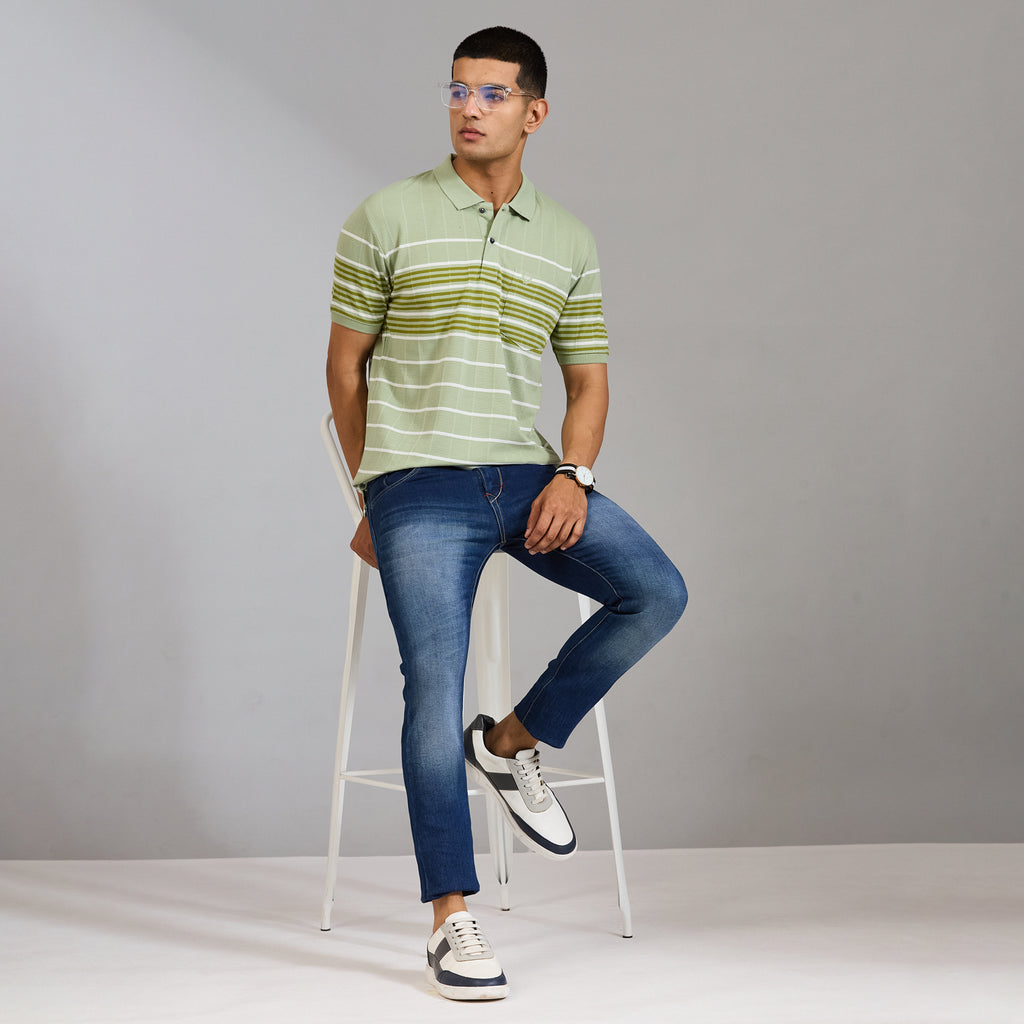 Duke Urban Men Half Sleeve Cotton Smart Fit Casual T-shirt (LF7824)