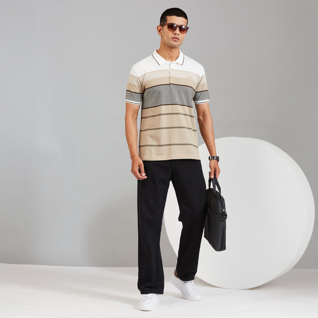 Duke Urban Men Half Sleeve Cotton Smart Fit Casual T-shirt (LF7974)