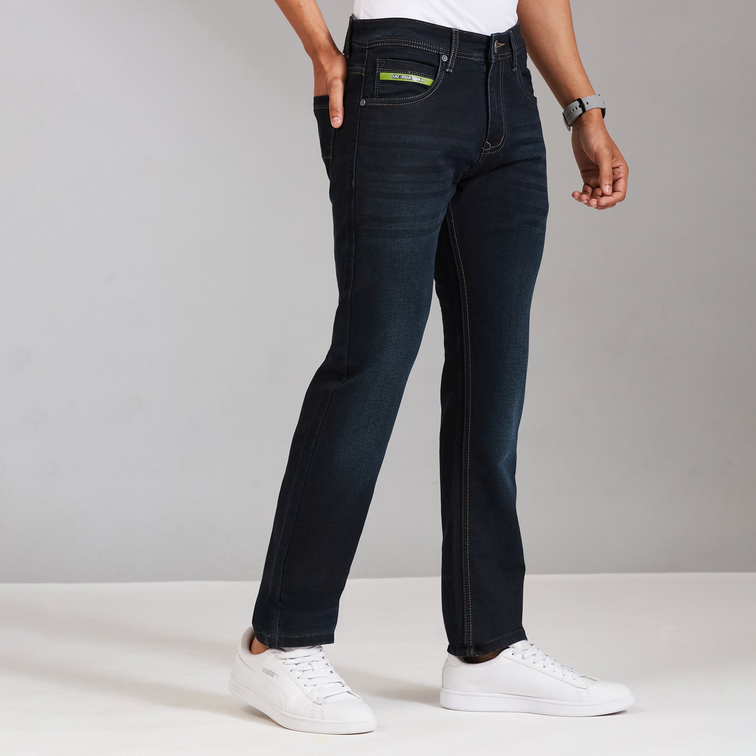 Duke Men Narrow Fit Stretchable Jeans (SDD9291N)