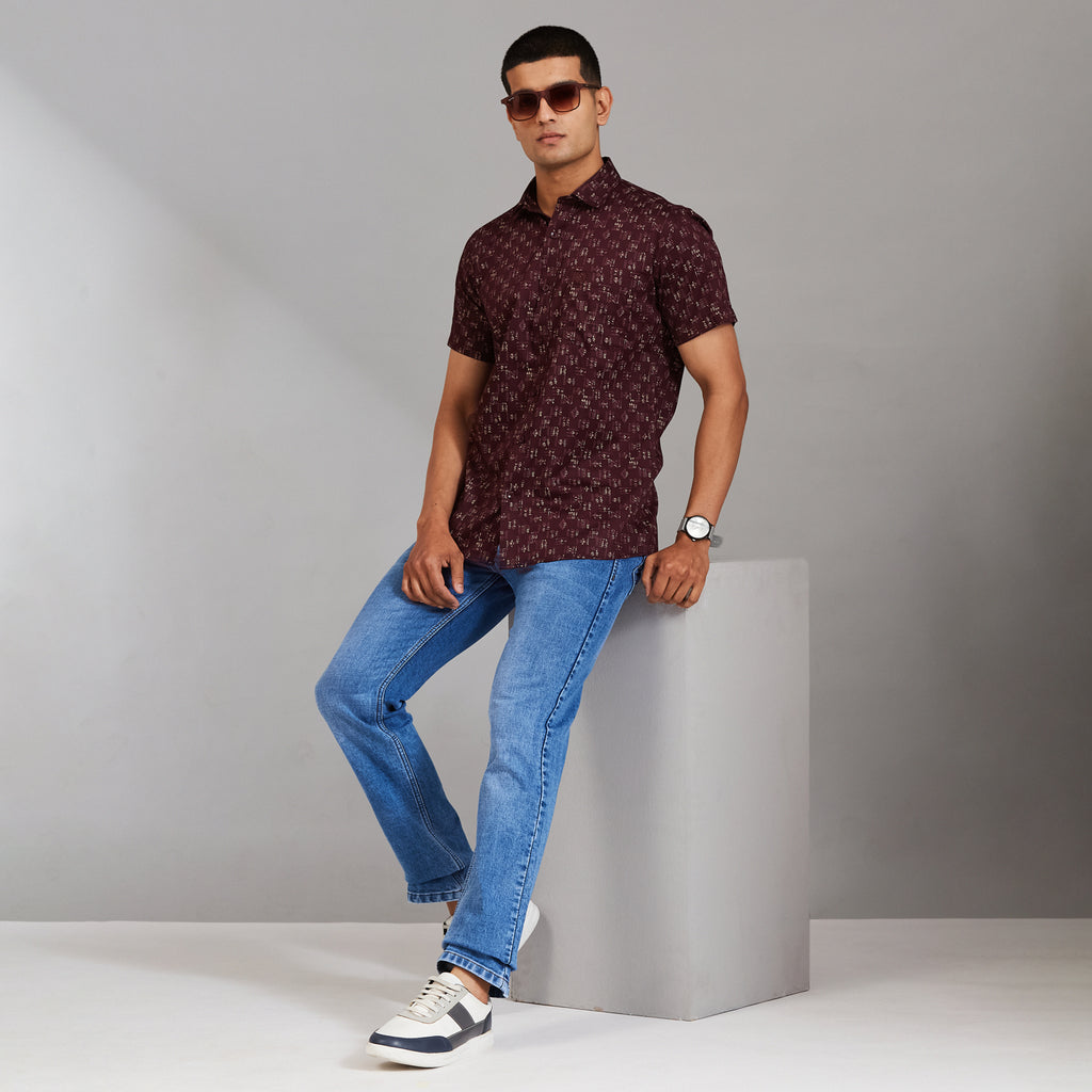 Duke Men Regular Half Sleeve Cotton Shirt (SDO4PRAN)
