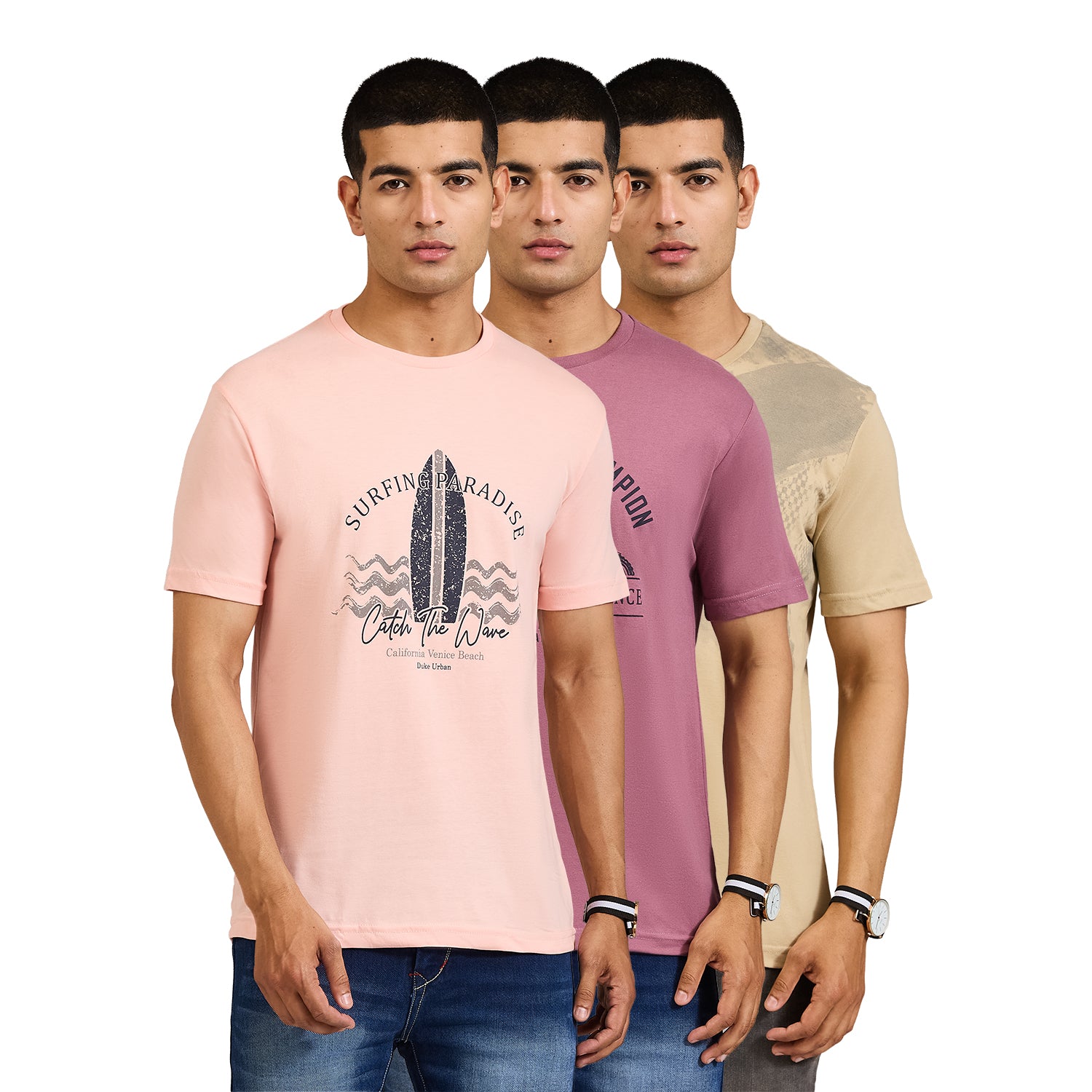 Duke Men Half Sleeve Cotton Printed Casual Regular Tshirt (SDVP42)
