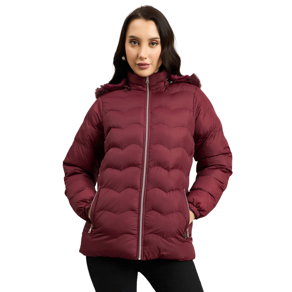 Duke Women Short Style Hooded Bomber Jacket (SDZ4114)
