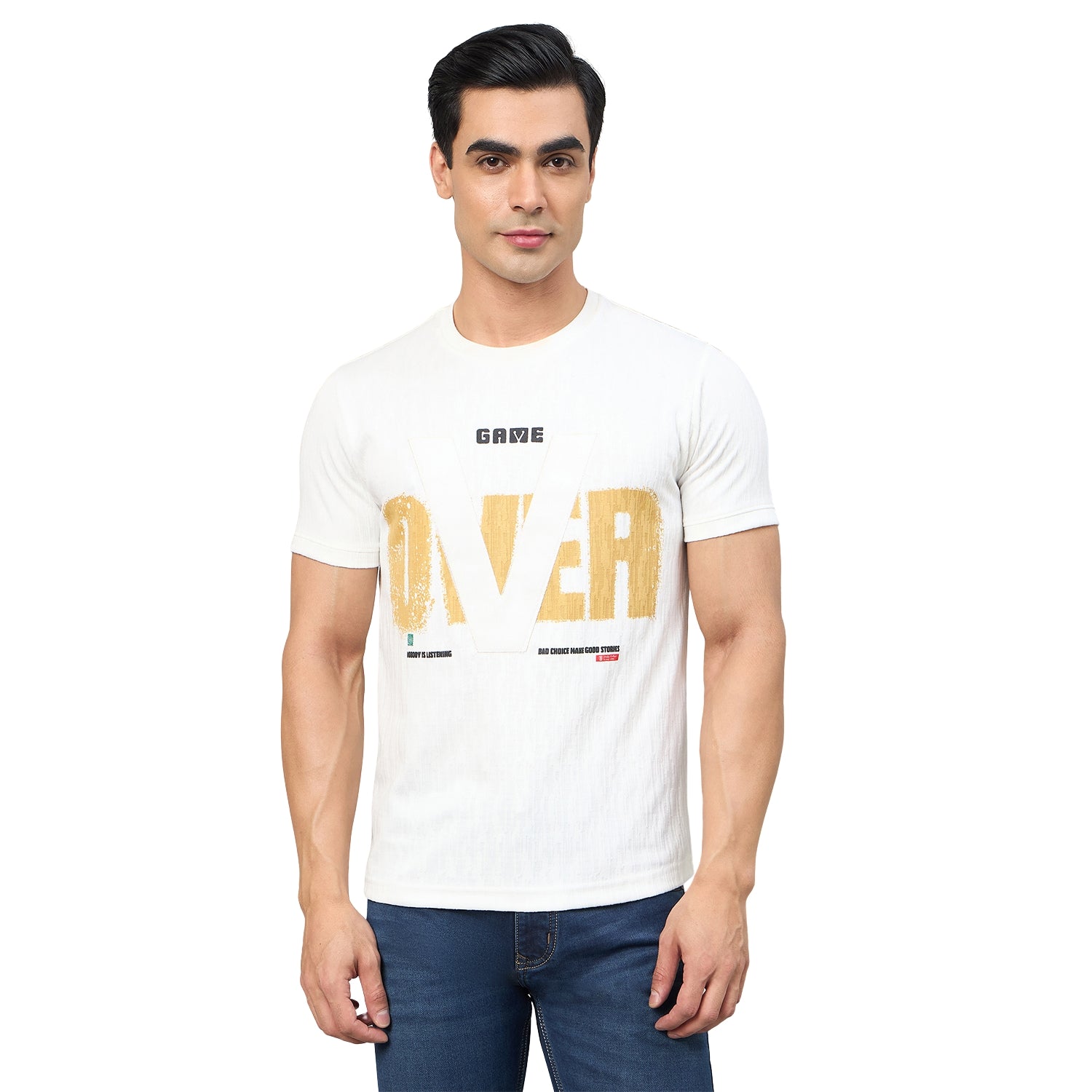 Duke Men Half Sleeve Cotton Smart Fit Casual T-shirt (LF7984)