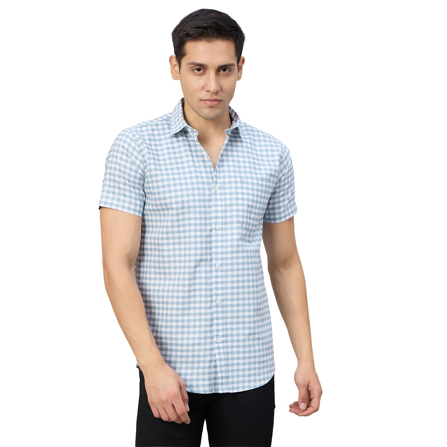 Duke Men Slim Fit Half Sleeve Oxford Cotton Shirt (SDO1CKJ)