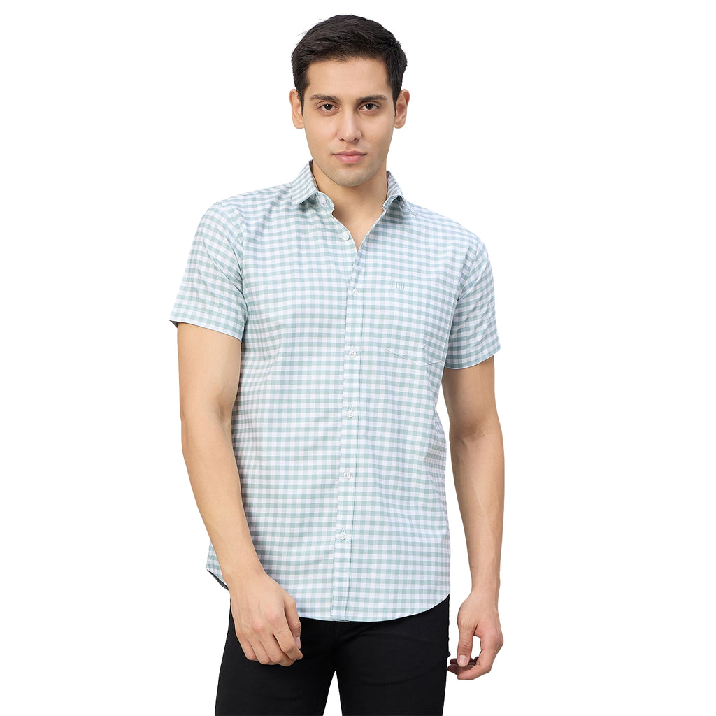 Duke Men Slim Fit Half Sleeve Oxford Cotton Shirt (SDO1CKJ)