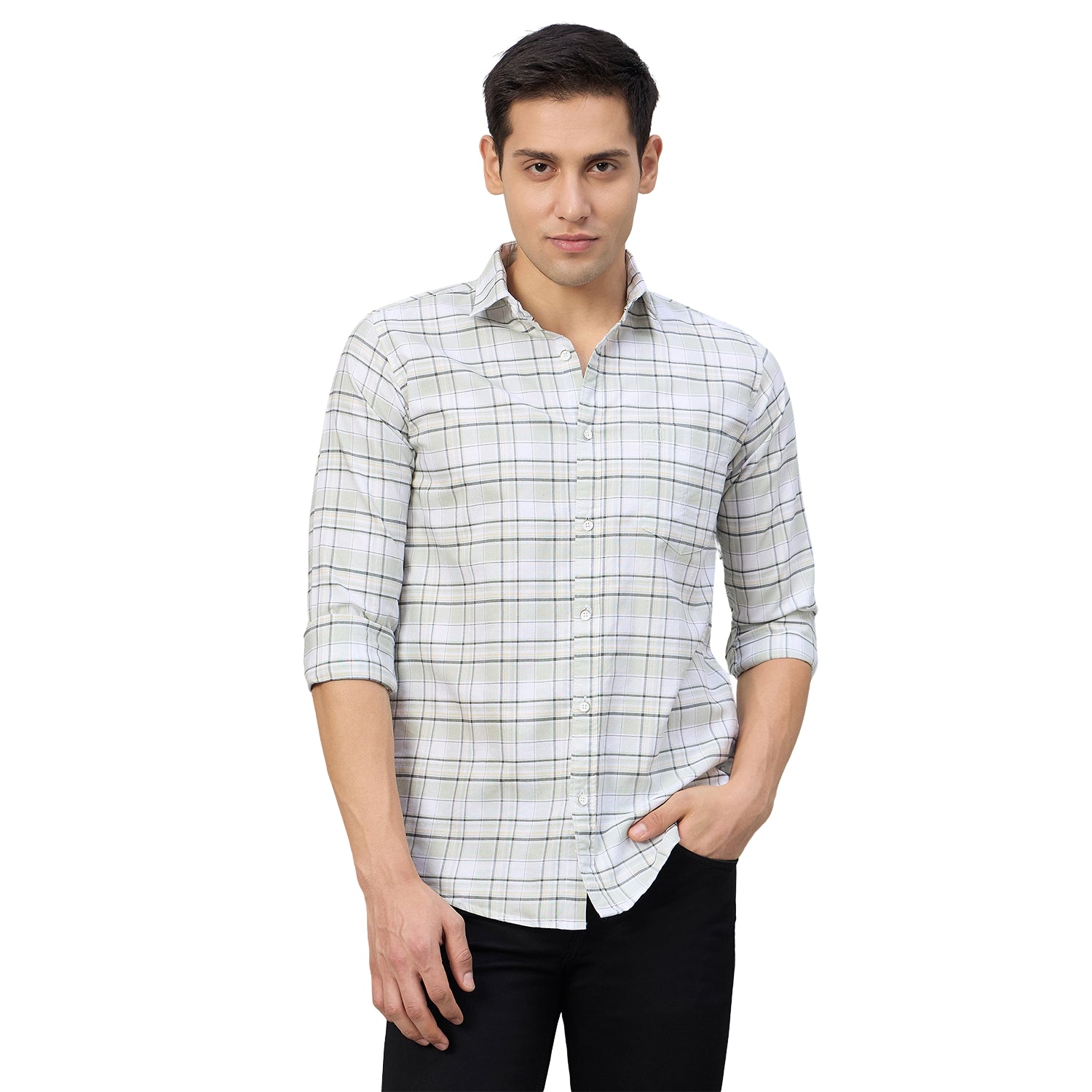 Duke Men Slim Fit Full Sleeve Oxford Cotton Shirt (SDO5CKDB)
