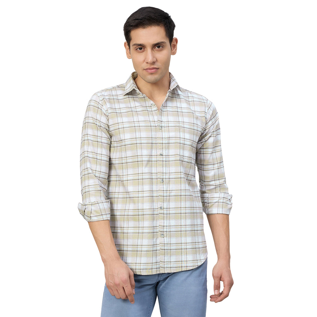 Duke Men Slim Fit Full Sleeve Oxford Cotton Shirt (SDO5CKDB)