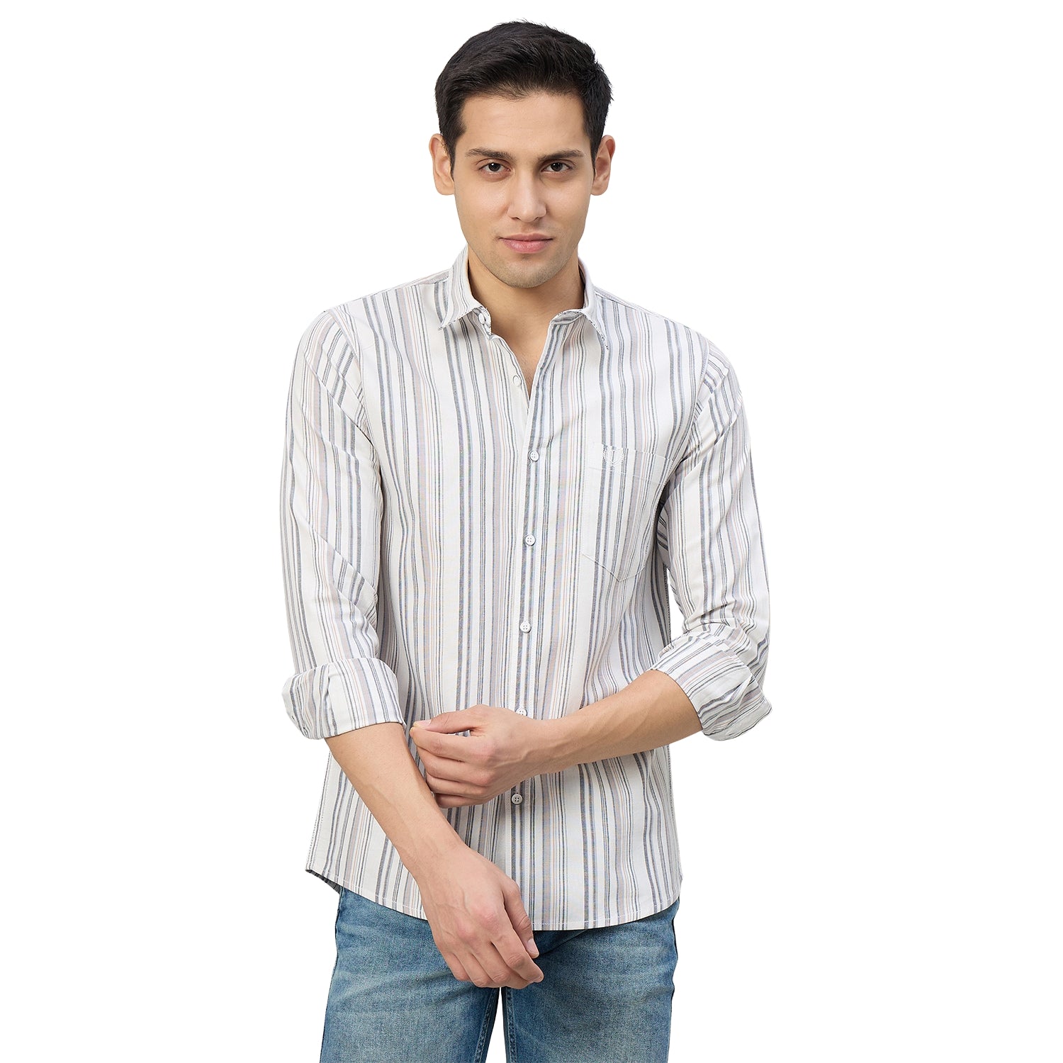Duke Men Slim Fit Full Sleeve Oxford Cotton Shirt (SDO6STC)