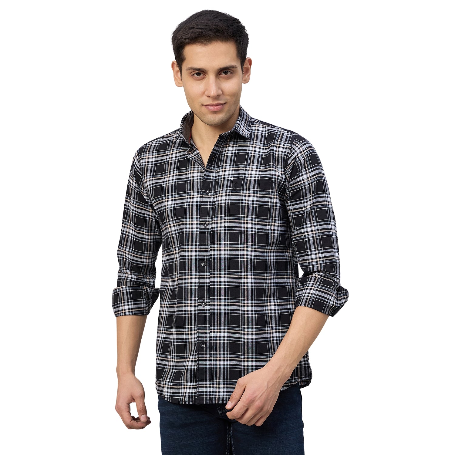Duke Men Slim Fit Full Sleeve Short Style Cotton Shirt (SDO8CKBU)