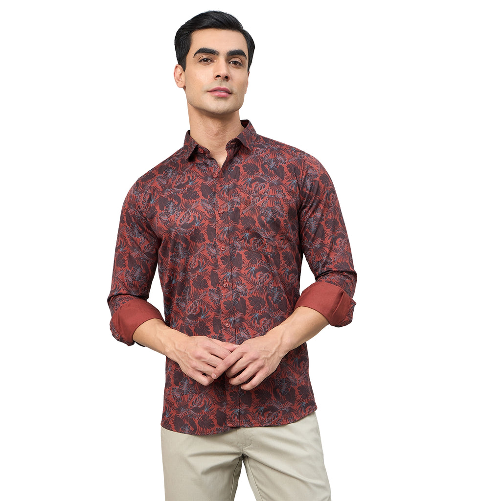 Duke Men Slim Fit Full Sleeve Short Style Cotton Shirt (SDO8PRBP)